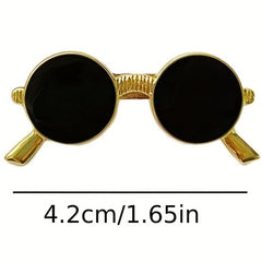 Punk Style Mini Sunglasses Brooch Retro Metal Glasses Shaped Pin Men