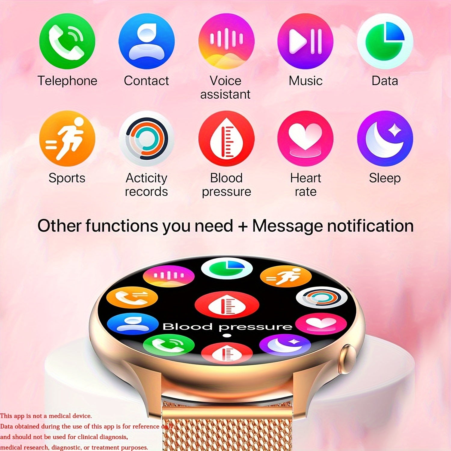 Women's Smart Watch w/ Calling 100 Sports Modes Water Resistant