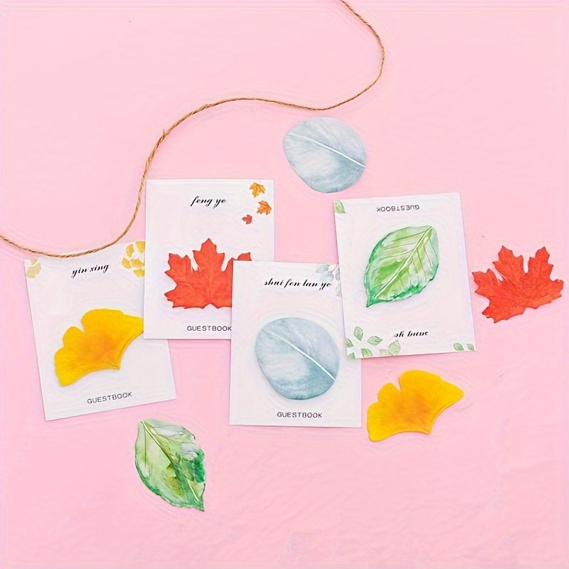 Fresh Leaf Sticky Notes, Tearable Notepad, N Times Sticky Mes