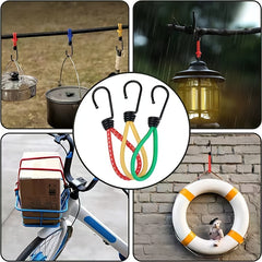 3pcs 6mm Bungee Cord Mini Bungee Cord With Metal Spiral Hook