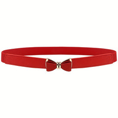 Bowknot Buckle Thin Belt Solid Waist Belt Classic Girdle for Women