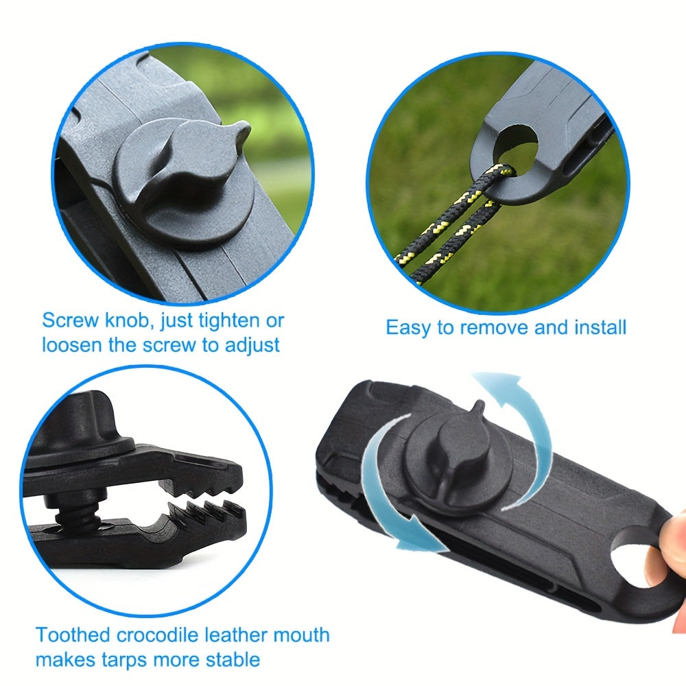 10pcs Awning Clamp Tarp Clips Heavy Duty Lock Grip Tent Fasteners Clips