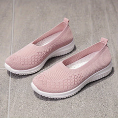 Women's Knitted Slip On Flat Shoes Soft Sole Lightweight Sock Shoes