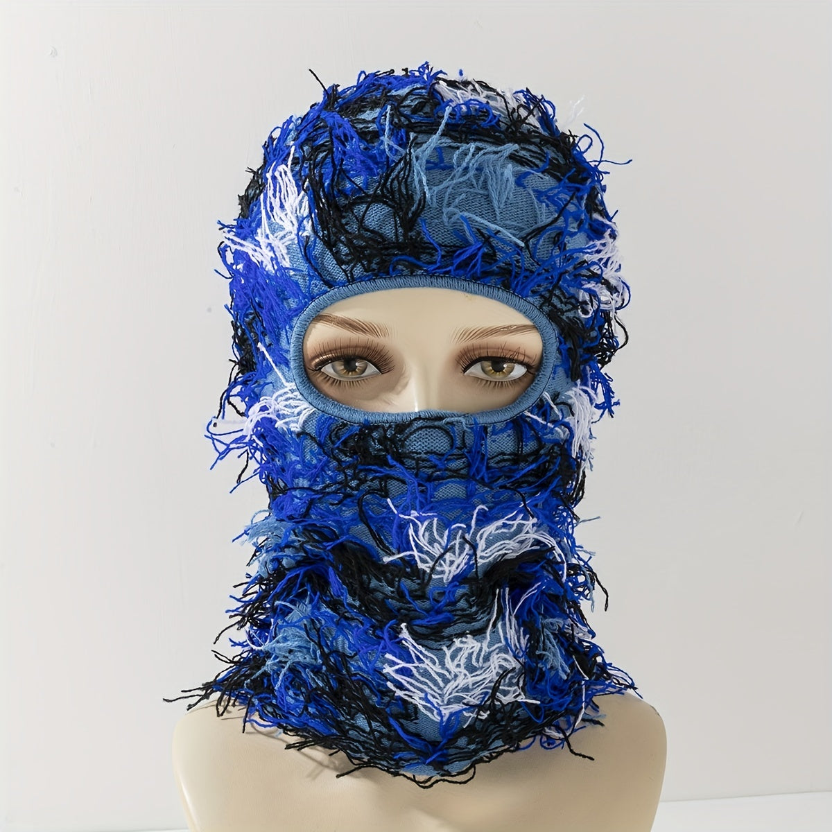 Y2K Camo Balaclava Ski Mask - Full Cover Knit Headgear for Men Women