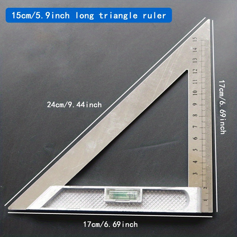 Large Size Triangle Plate Aluminum Alloy 45 Degree Stainless Steel Angle Ruler