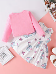 Baby Girl's Cardigan Top & Sleeveless Dress Set