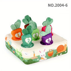 Baby Plush Toy Bite Radish Cloth Book Box Jungle Farm Matching Radish Toy