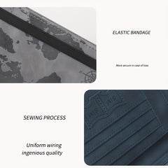 Map Pattern RFID Blocking Passport Holder With Card Slot