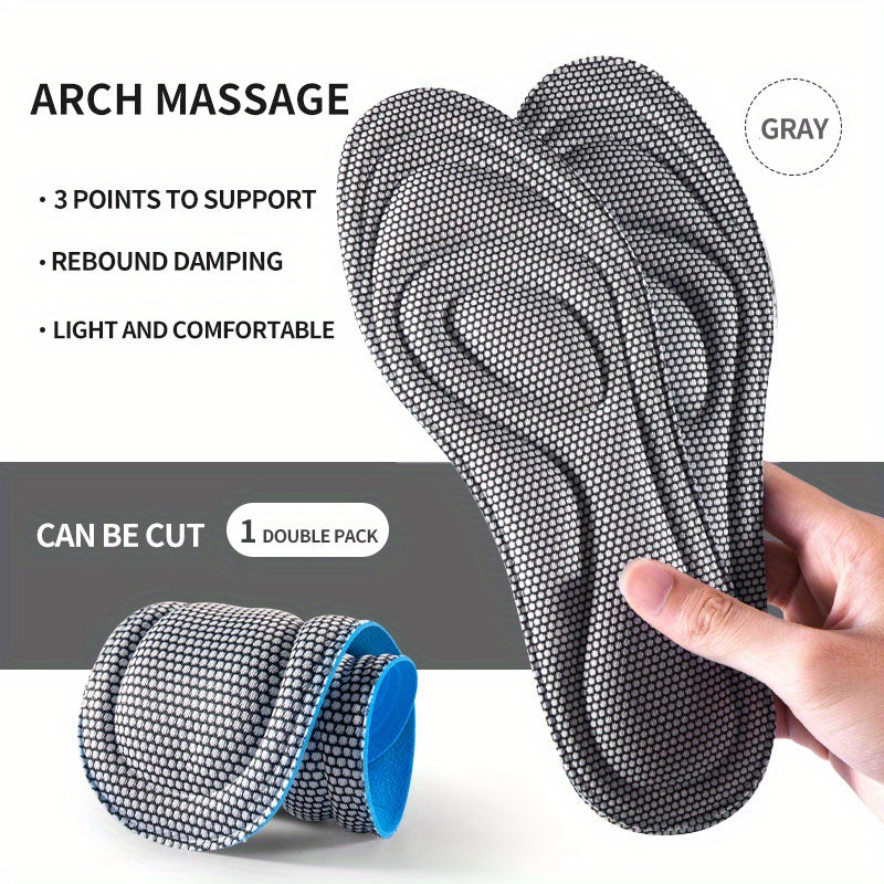 Memory Foam Insoles For Shoes Men Women Nano Antibacterial Massage Sport Insole