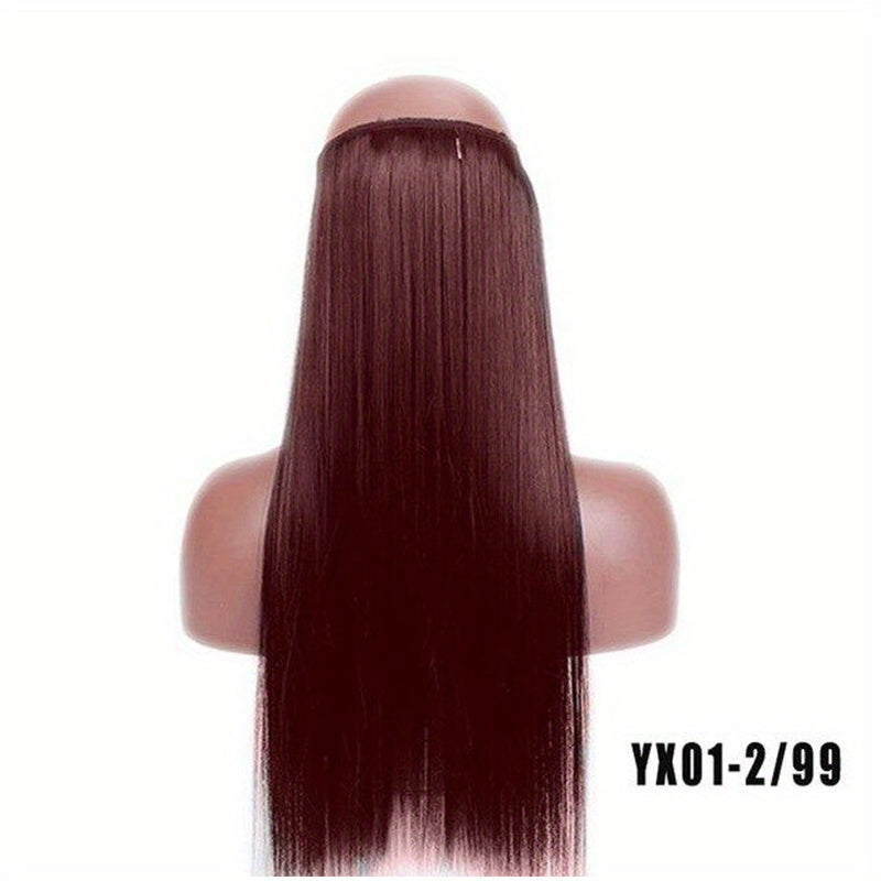 55 88 Cm No Clips Curly Hair Extension Fish Wire Natural Look Hairpiece