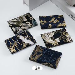 5pc Bronzing Cotton Patchwork Cloth Japanese Floral DIY Decoration