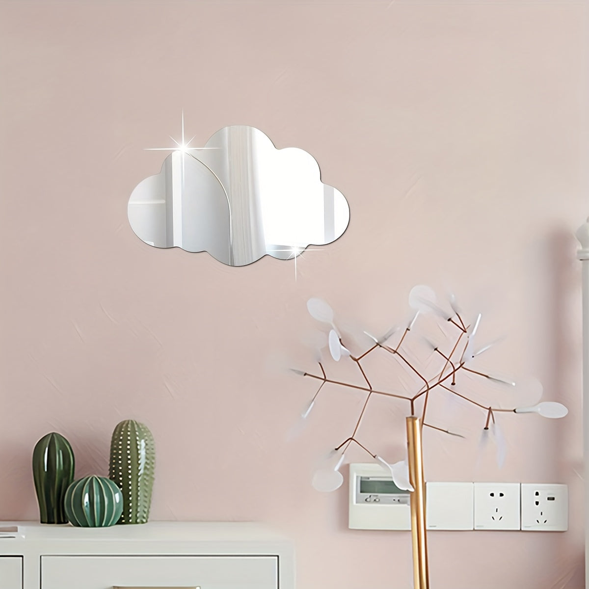 Cloud Plastic Mirror Wall Sticker for Kids Rooms