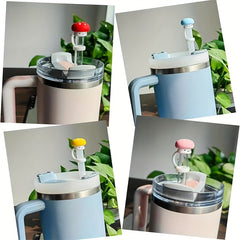 Mushroom Shaped Straw Tip Cover Reusable Silicone Lid