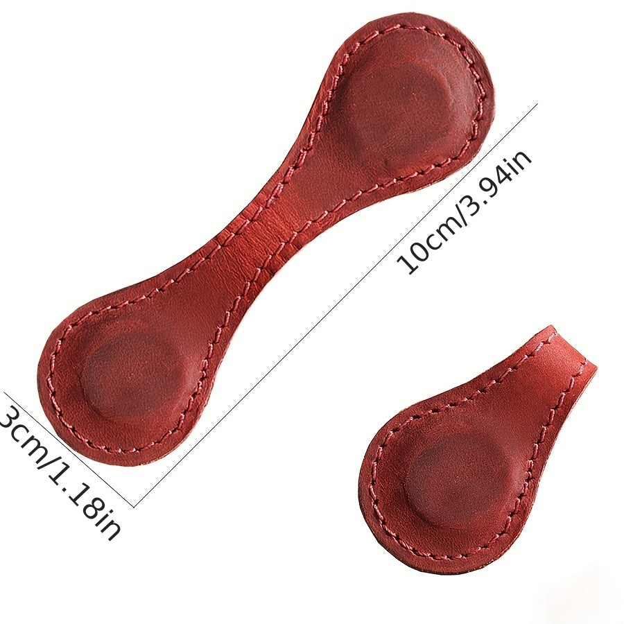 Crazy Horse Faux Leather Magnetic Bookmark Clip