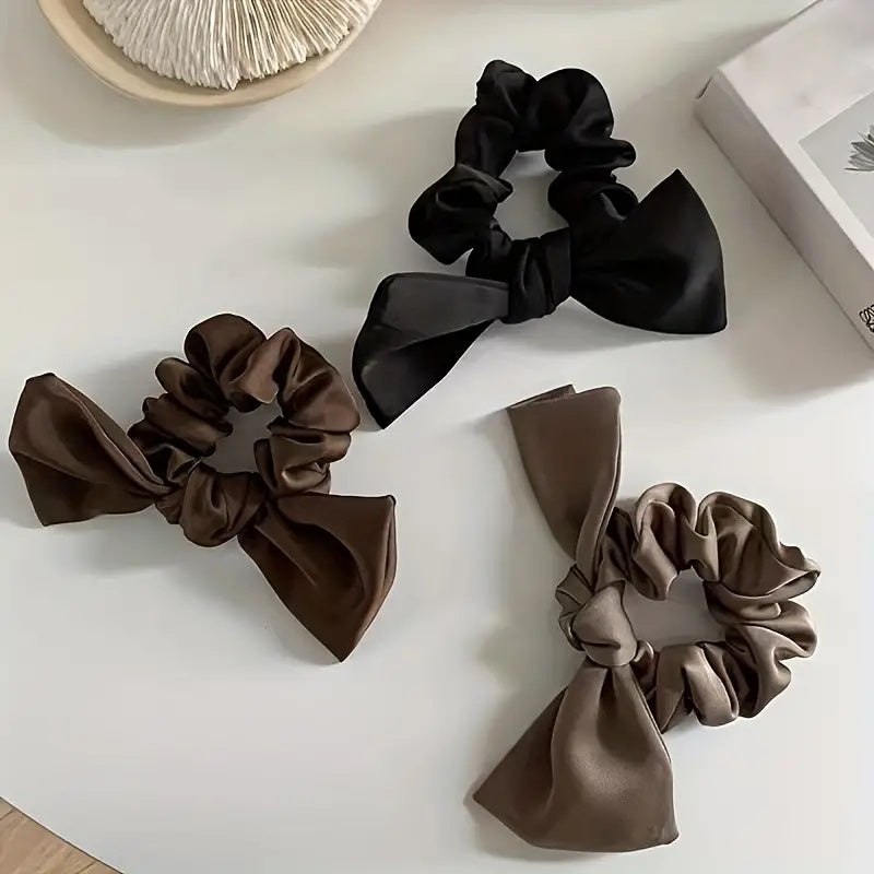 3pcs Satin Bow Scrunchies Hair Tie Style Hair Rope Girls Accessories