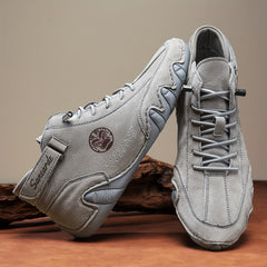 Men's Lace Up Hiking Boots Anti skid PU Leather Shoes