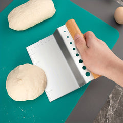 2-In-1 Stainless Steel Dough Cutter & Scraper with Peeling Hole