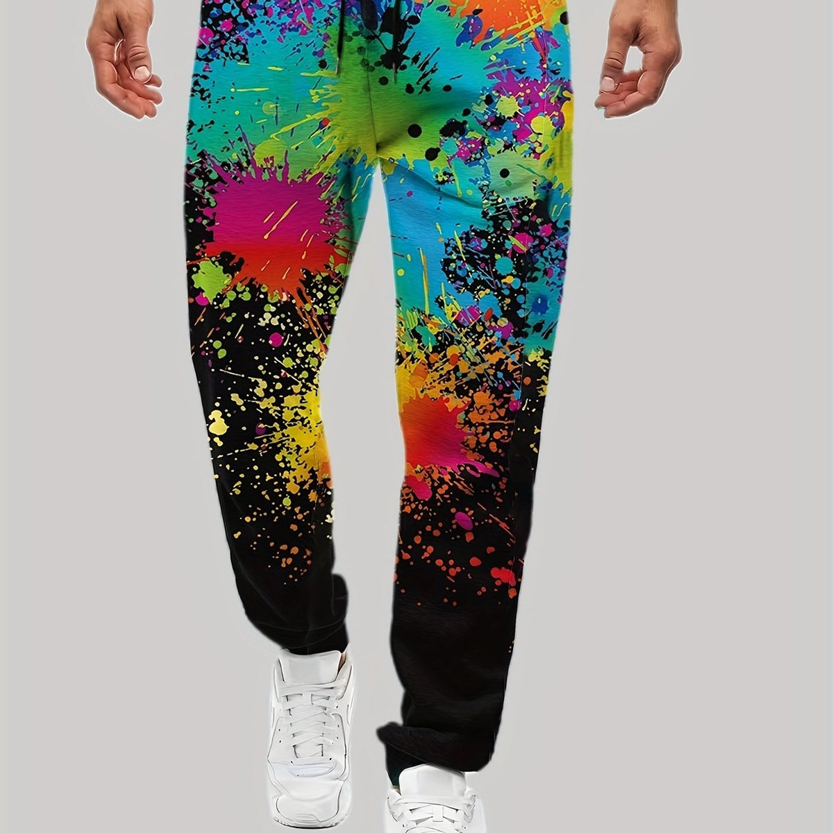 Men's Tie Dye Drawstring Sweatpants Straight Leg Loose Fit Joggers