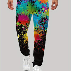 Men's Tie Dye Drawstring Sweatpants Straight Leg Loose Fit Joggers