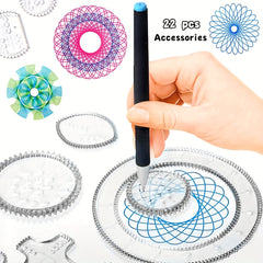 Spirograph Drawing Set Interlocking Gears & Wheels Geometric Ruler Creative