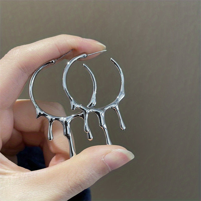 Punk Gothic Retro Style Hoop Earrings for Women Girls