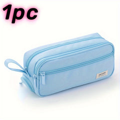 Large capacity double layer pencil case