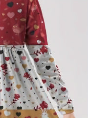 Girls Bunny Graphic Long Sleeve Dress
