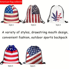 Independence American Flag Bag Backpack Outdoor Sports Bag