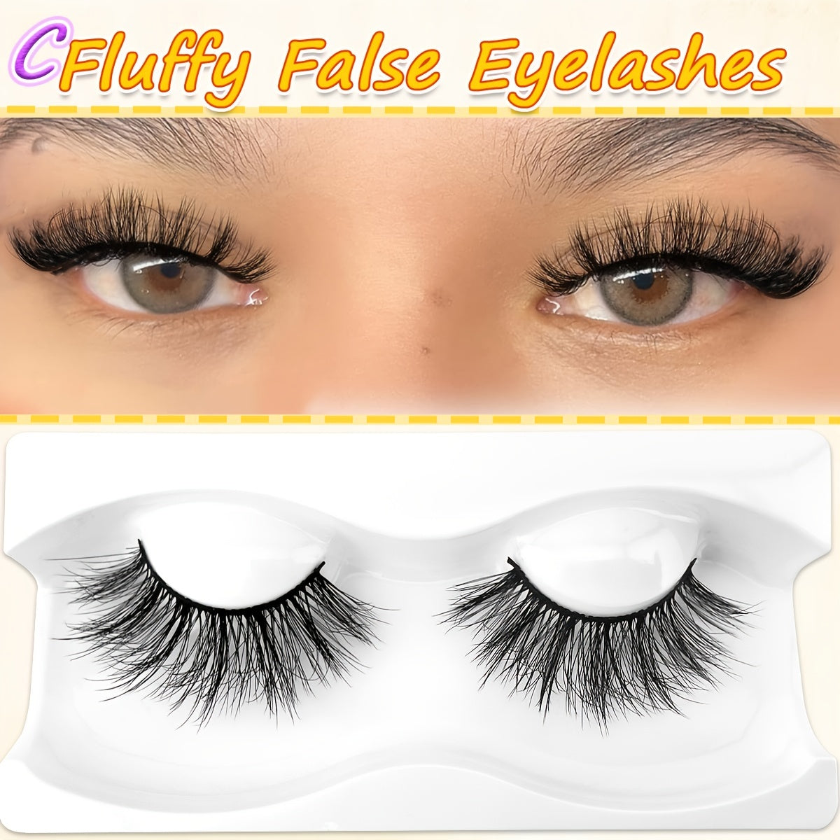 22mm Fluffy Volume Cat Eye Faux Mink Eyelashes