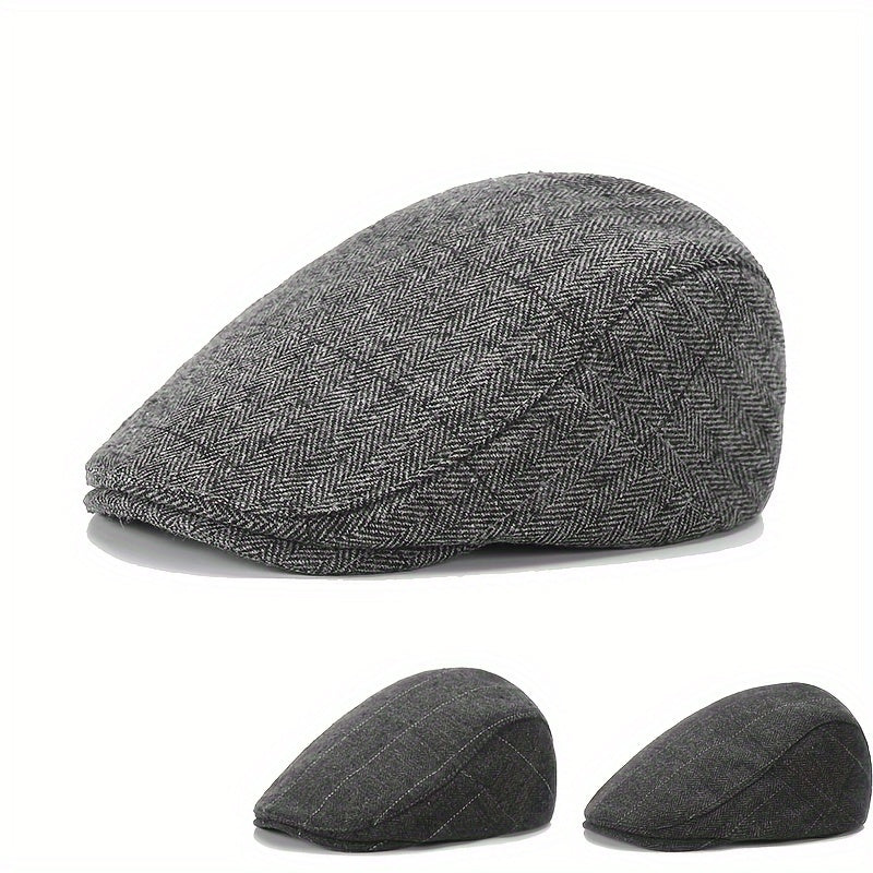 Men's Wool Beret Newsboy Cap Winter Painter Hat