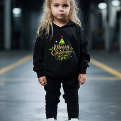 Girls 2pc Christmas Hoodie Sweatshirt and Pants Set