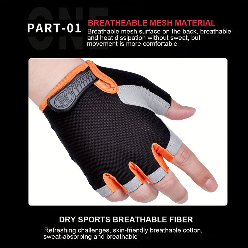 Anti Shock Windproof Fingerless Gloves - for Biking Climbing Weightlifting