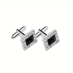 Square Rhinestone Cufflinks Suit Button Sleeves Studs