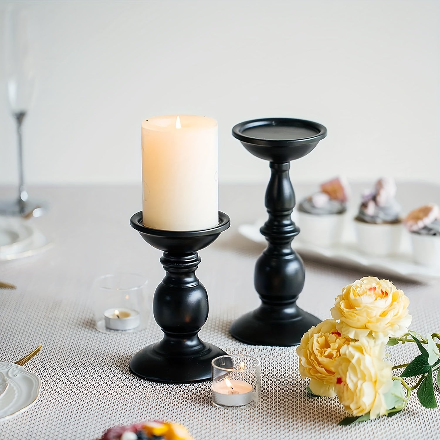 Metal Columnar Candlestick Retro Autumn Candlestick