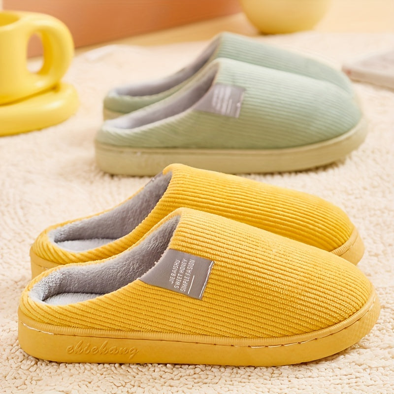 Women's Plush Lined Slippers Warm Winter Indoor Bedroom Fuzzy Shoes