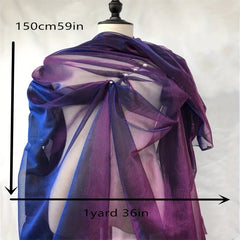 3yards Purple Neon Clothing Golden Wire Mesh Fabric