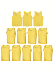 12pcs Men's Sleeveless Round Neck Tank Top for Summer Training
