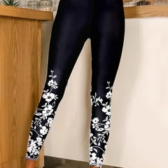  Women's High Rise Floral Print Leggings