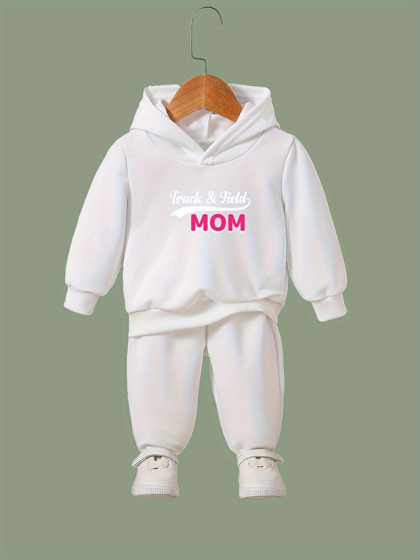 2pcs Mom Print Outfits Girls Hoodies Jogger Pants Set For Girls