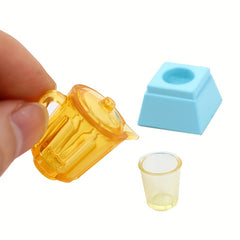 6pcs Dollhouse Juicer & Juice Cup Set- Realistic Accessories Blender Measuring