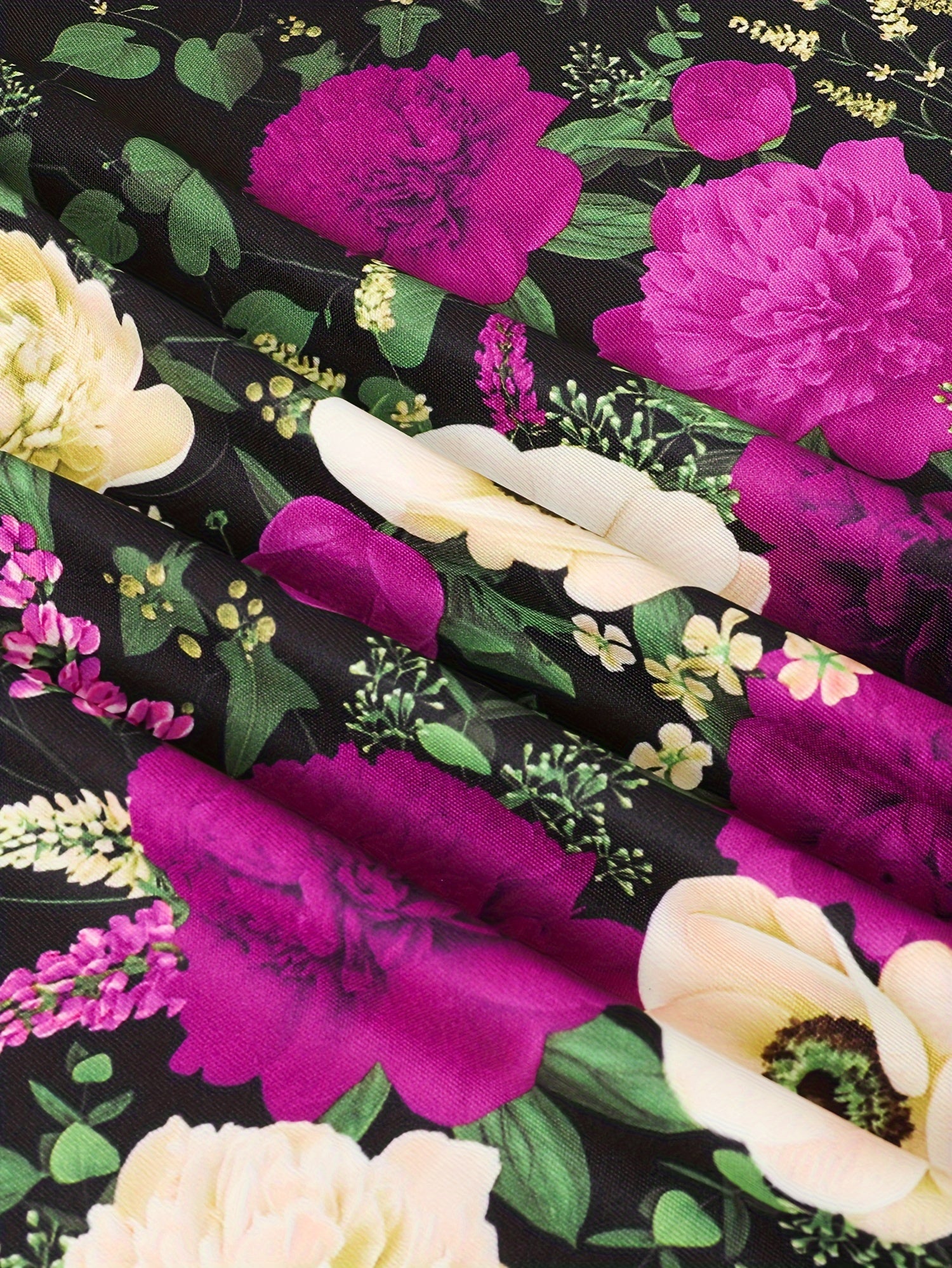 Girls Casual Splicing Flower Print Long Sleeve Dress