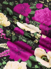 Girls Casual Splicing Flower Print Long Sleeve Dress