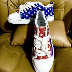 Women's Star Pattern Canvas Shoes Casual Lace Up Low Top Lightweight Shoes