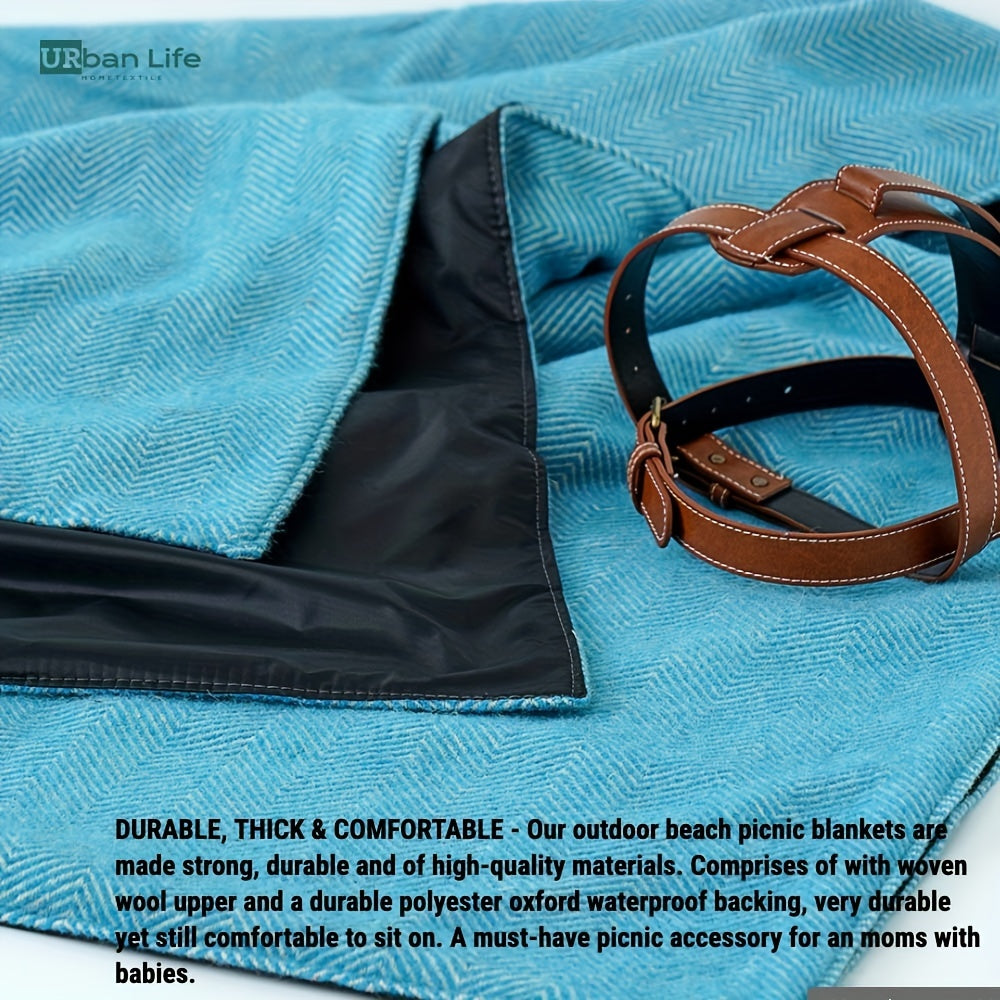 Outdoor Waterproof Wool Picnic Blanket for Camping