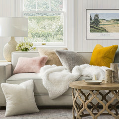 Soft Faux Rabbit Fur Throw Pillow Cover 20 X 20 Inch