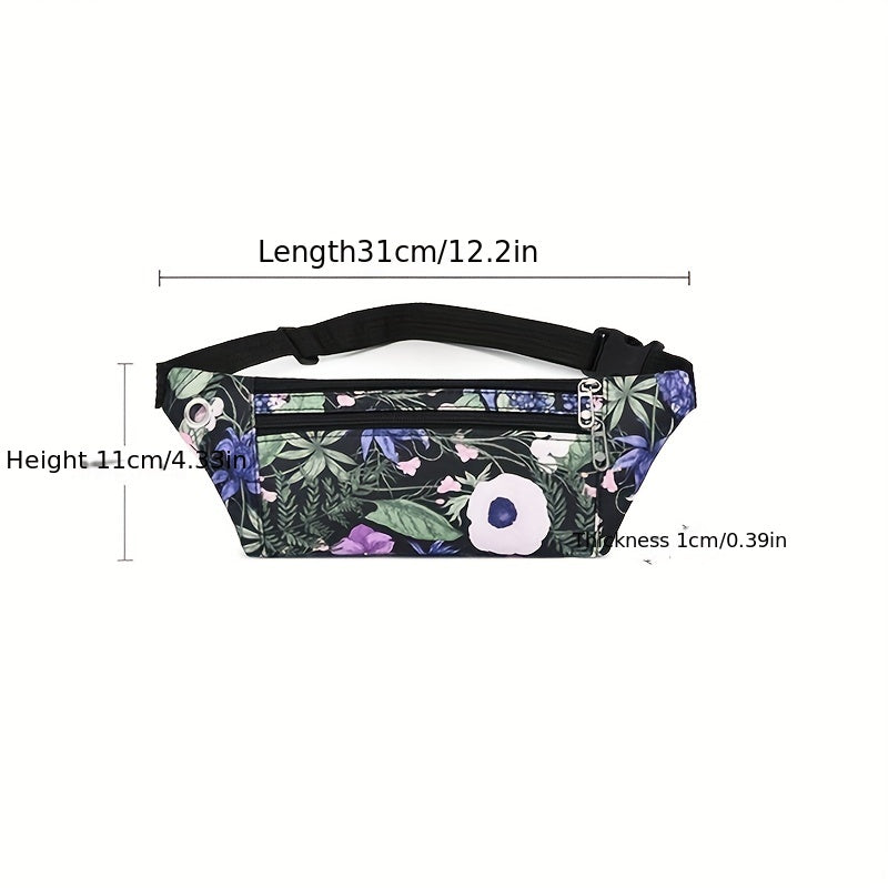 Floral Print Fanny Pack Lightweight Outdoor Sling Bag