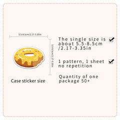 50pcs Donut Pattern Waterproof Stickers For Water Bottles Laptop Scrapbook