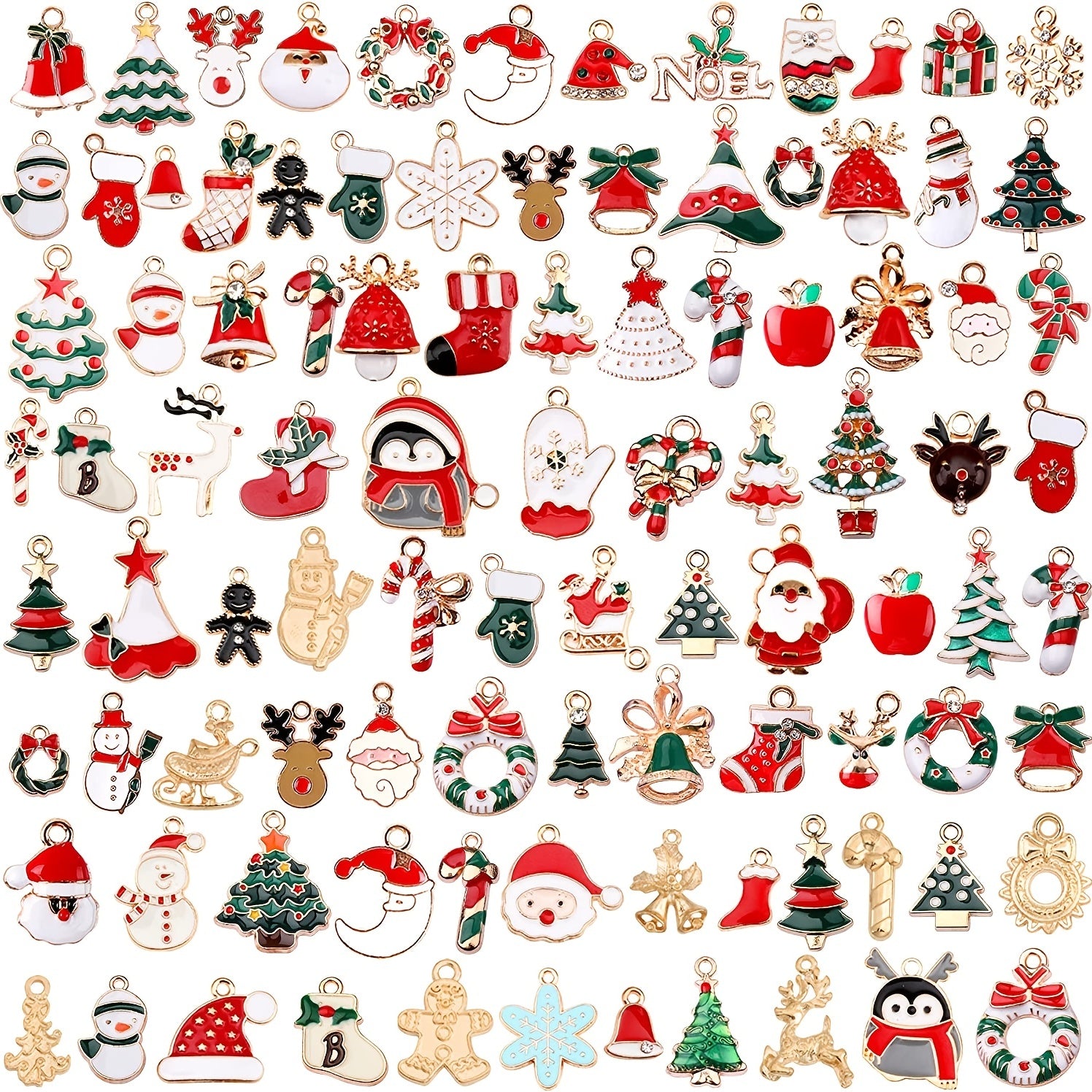 170 340pcs Christmas Jewelry Set for Making with Charms Hooks Ropes Rings