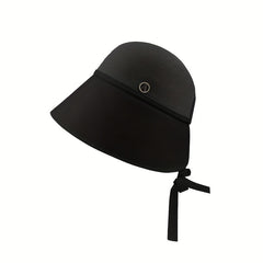 Block Stitching Sun Hat Crochet Straw Hat UV Protection Bucket Hat