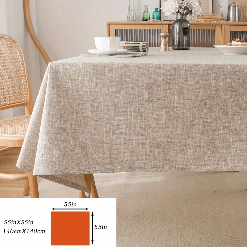 Waterproof Beige Rectangle Tablecloth for Party Home Decor